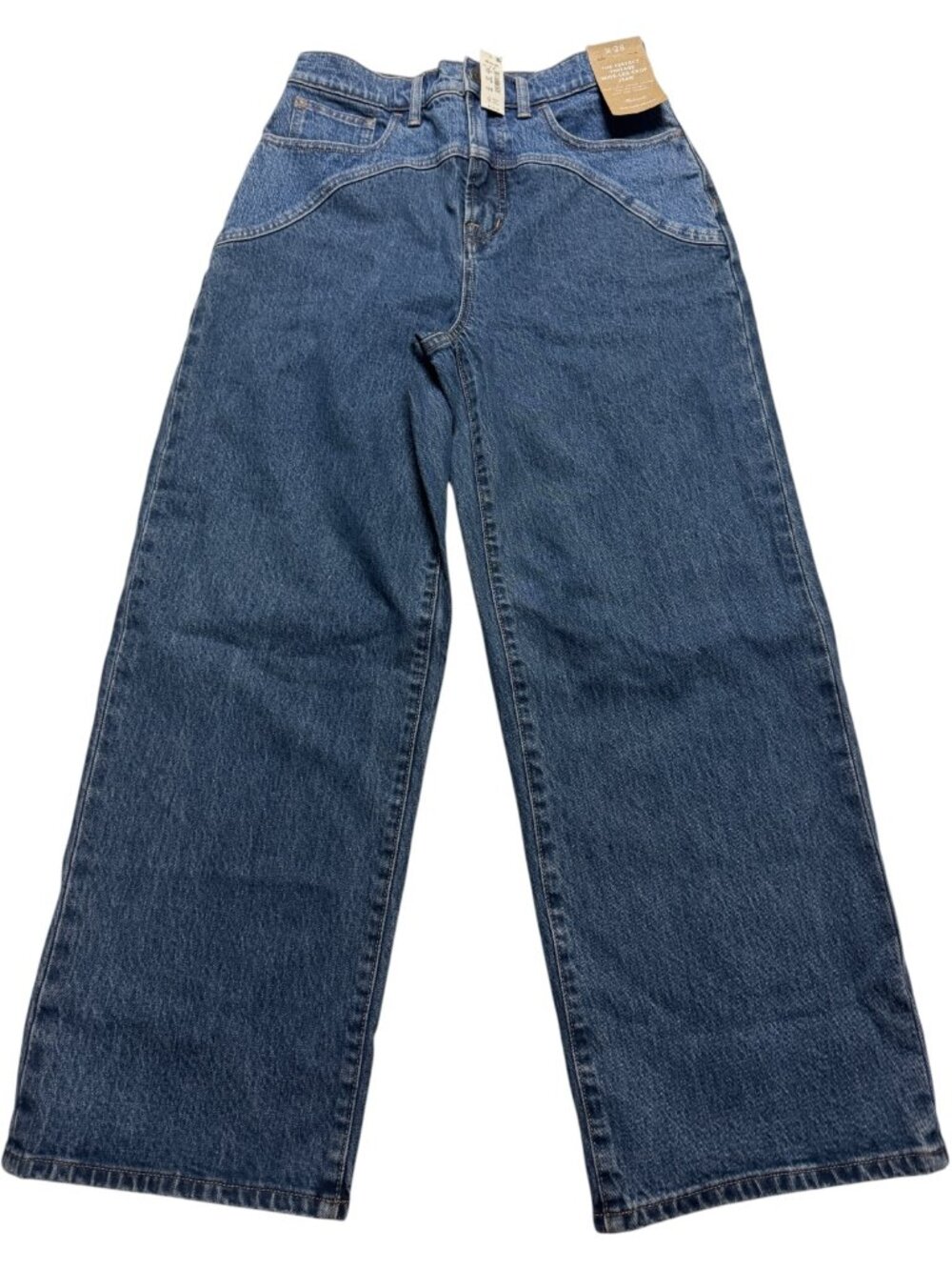 Madewell The Perfect Vintage Wide-Leg Crop Denim Jeans Size 28 High Rise Barrel